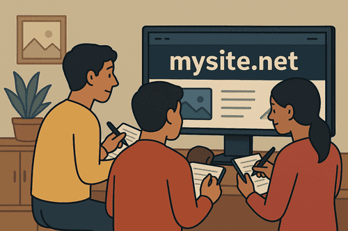 3 participants answering curated questions about website www.mysite.net.